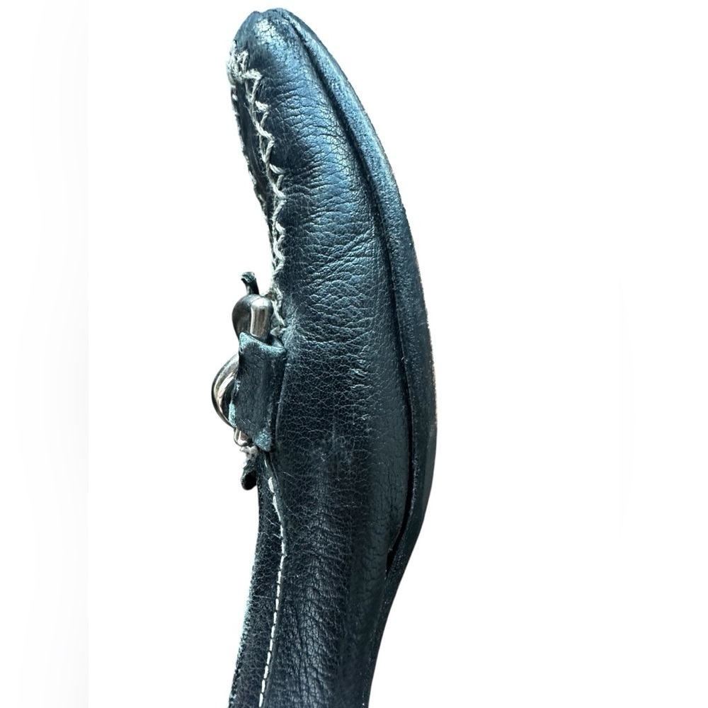 PRADA Black Leather Chain Link Loafer Moccasin Flats (35) - Picture 8 of 16